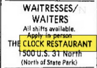 Clock Restaurant - Aug 11 1977 Article (newer photo)